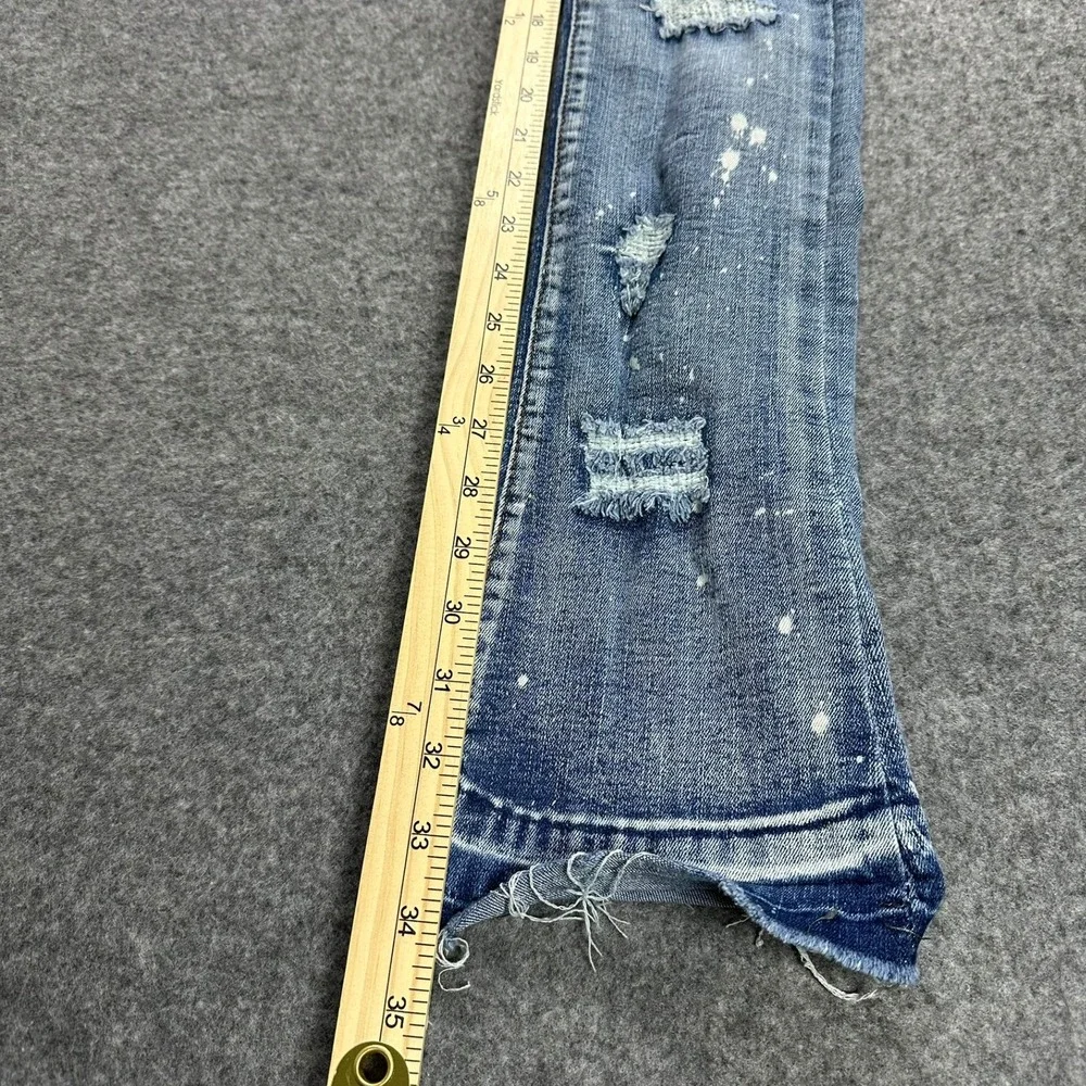 Waimea Mens‎ Size 30 Stacked Fit Ripped Distressed Denim Jeans Light Wash